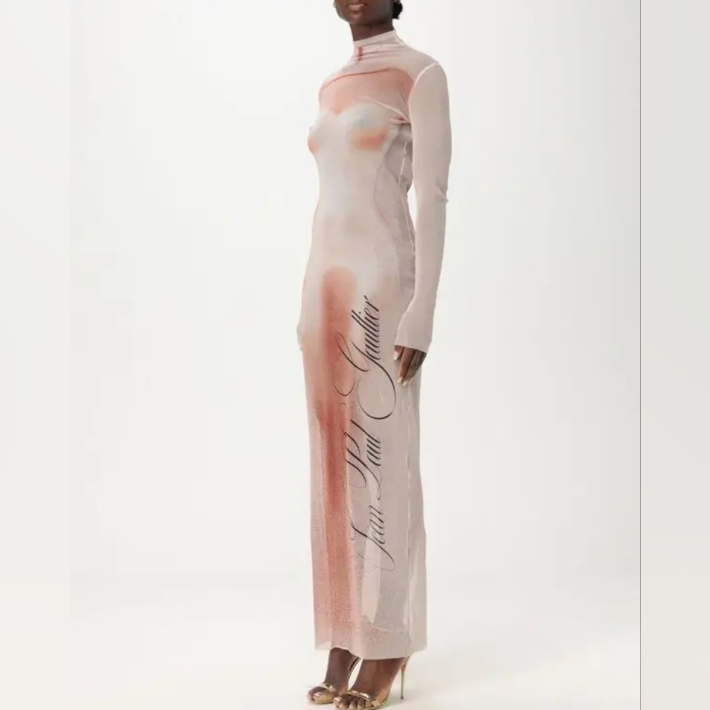 Jean Paul Gaultier Pink And Cream Women's Dress Size S And M Bnwt